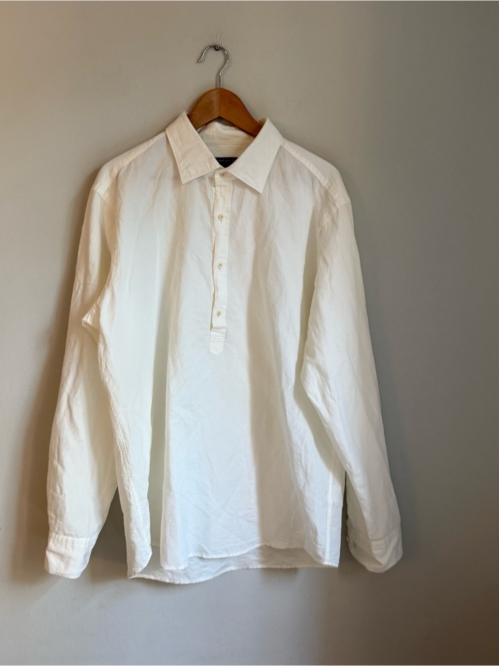 Peter Millar Crown Crafted Shirt Size XL Men’s Ivory Cotton Linen Popover
